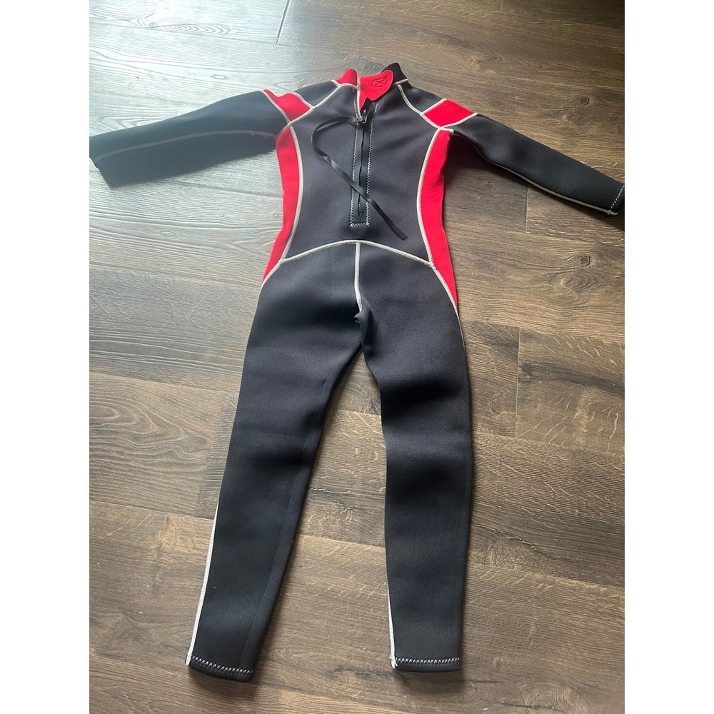 IREENUO Kids Wetsuit Full Body Neoprene Swimsuit Red Black Size 8 Youth